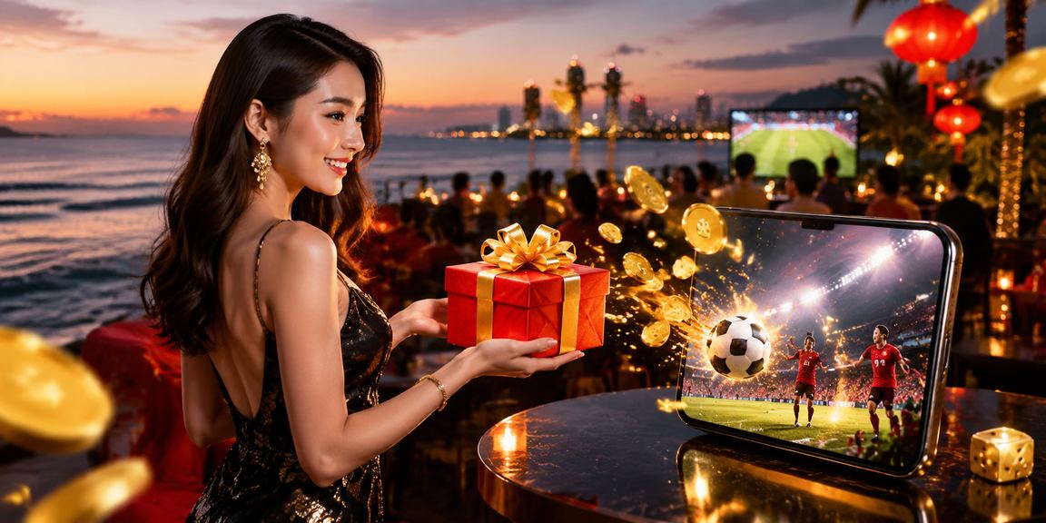 Người dùng tại bãi biển Đà Nẵng nhận phong bì đỏ bonus trên điện thoại