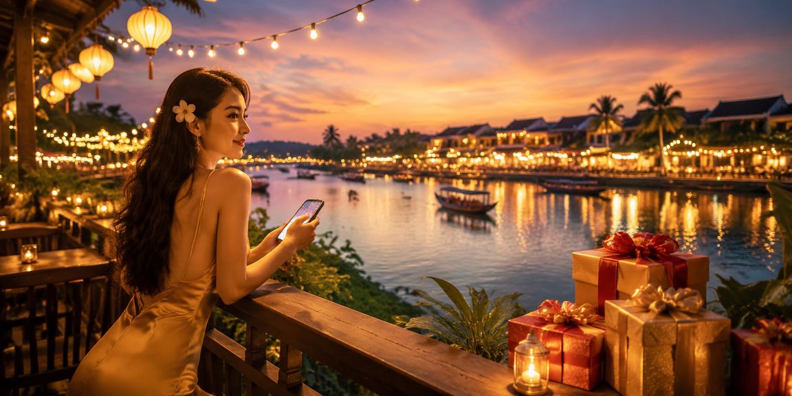 Người dùng truy cập t05 trên điện thoại tại Hội An