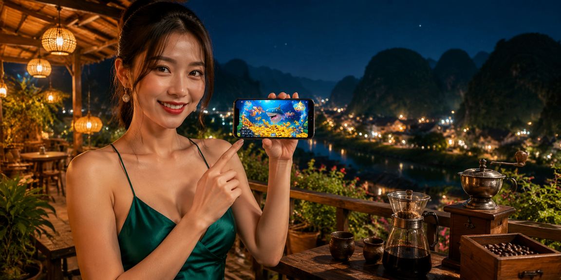Người dùng tại Ninh Bình uống cà phê và trải nghiệm casino di động trên điện thoại