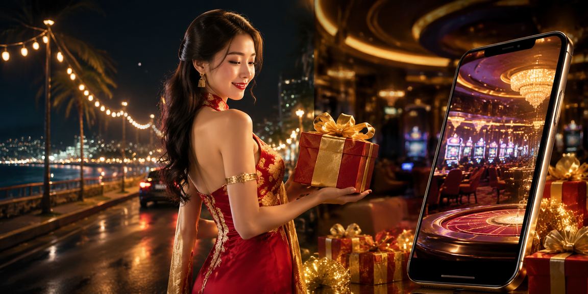 Người chơi tại Phan Thiết kiểm tra khuyến mãi xổ số trên điện thoại bên bờ biển